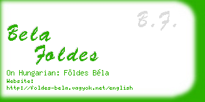 bela foldes business card