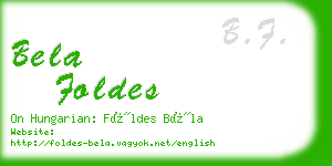 bela foldes business card